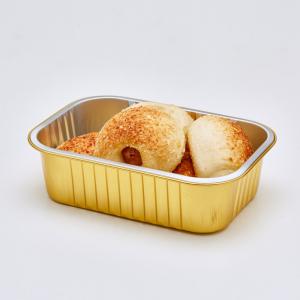 China Golden Aluminum Foil Food Disposable Baking Pans With Lids on sale