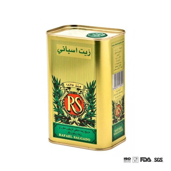 DADI 5L Food Oil Can 5000ml Square Empty Olive Oil Can Rectangle Shape Tinplate Material for Food Industrial