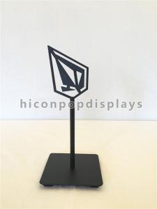 China Retail Store Advertising Signage Counter Display Racks With Black Metal Sign Stand on sale