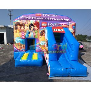 Wholesale Lego Inflatable Bouncy Castle With Slide For Girls Silk Printing from china suppliers