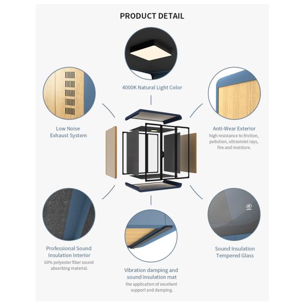 Movable Modular Soundproof Call Booth Soundproof Booth Office With Air Ventilation System