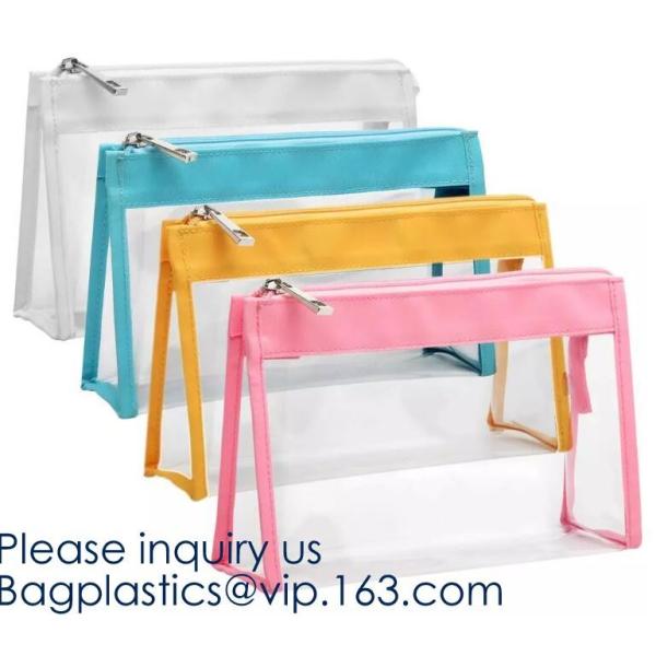 Wholesale Travel Transparent Bag Promotion Gift Cosmetic Bag Clear EVA Makeup Pouch,PVC/EVA cosmetic bag, PVC wine bag,