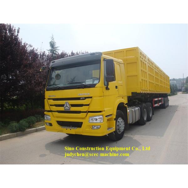 Hydraulic Self Side Tipper Dump Semi Trailer Square Tipper Tank 60000KGS