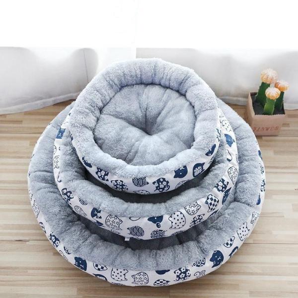Thickened Arctic Velvet Warm Pet Nest Pad Round Linen Medium Large Puppy Cot