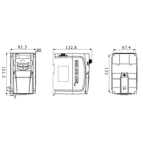 Single/ Three Phase Small Dimension Variable Frequency Drive VFD Speed Control For Various Motors
