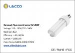 30W T4 Compact Fluorescent Lamps E27 , 4 Pin Cfl Light Bulb Nickle Plated AL