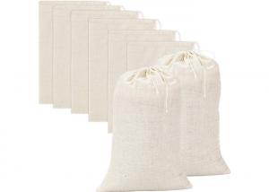 China 100% Eco Friendly Natural Cotton Drawstring Bags Various Size Custom Logo on sale