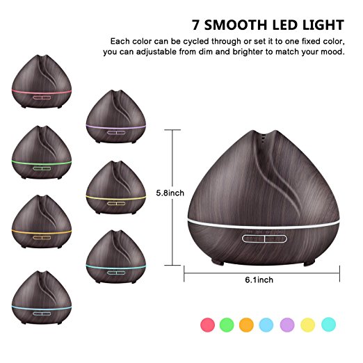 China Factory 400ml Essential Oil Diffuser Aromatherapy Humidifier Wood Grain Aroma Diffuser for Home, Bedroom,Yoga