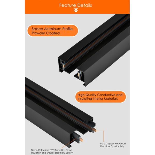 Surface Mounted Thickened 2 Wire Track Rail System 1m 1.5m 2m