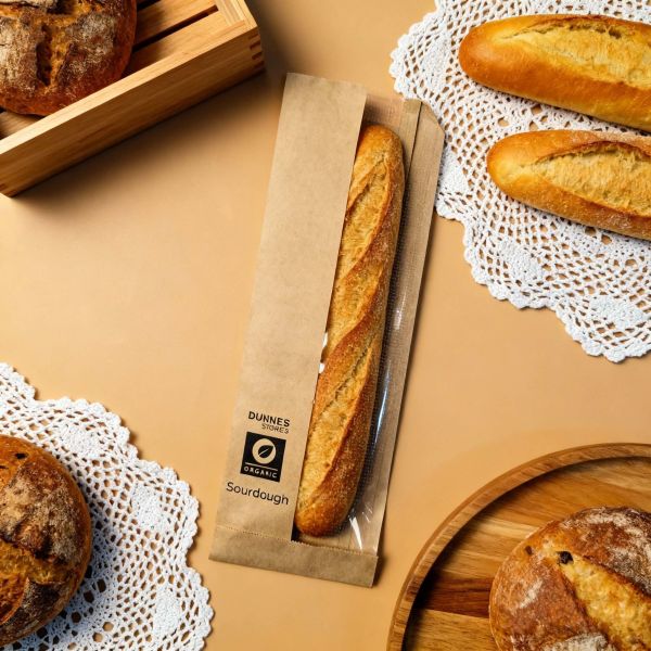 Micro Perforated Flat Satchel Kraft Paper Bag With Clear Window Fresh And Breathable Bakery Bag Bread Bag Food Bag