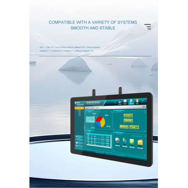 Huiyuan Fanless Aluminum Industrial Panel PC 10-Point Touch Screen-Supports Android/Windows Embedded OS Wall Mount