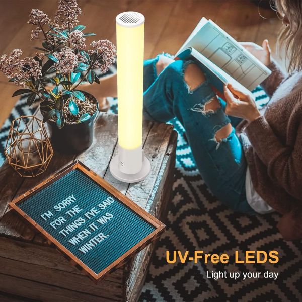 100V - 240V Daylight Simulation Lamp with Remote Control and Adjustable Colors/Brightness for Sunlight Therapy
