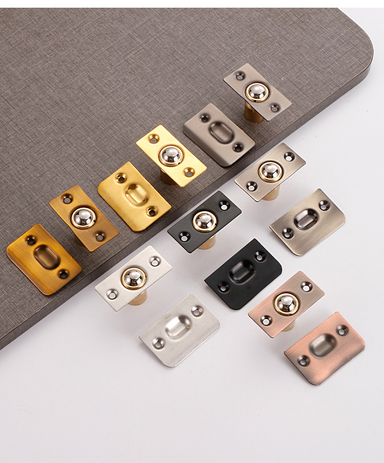 Modern Adjustable Door Stopper Stainless Steel Top Windproof Positioning Bead Invisible Buckle Spring Wood for Room Living Room