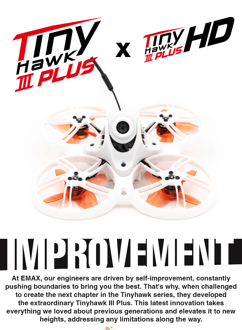 Emax Tinyhawk Iii Plus Fpv Racing Drone Rtf Bnf with Analog Elrs