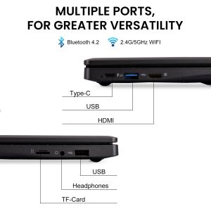 Mini 10.1inch Education Laptop Computer, Windows11 Netbook, Intel Celeron N4000