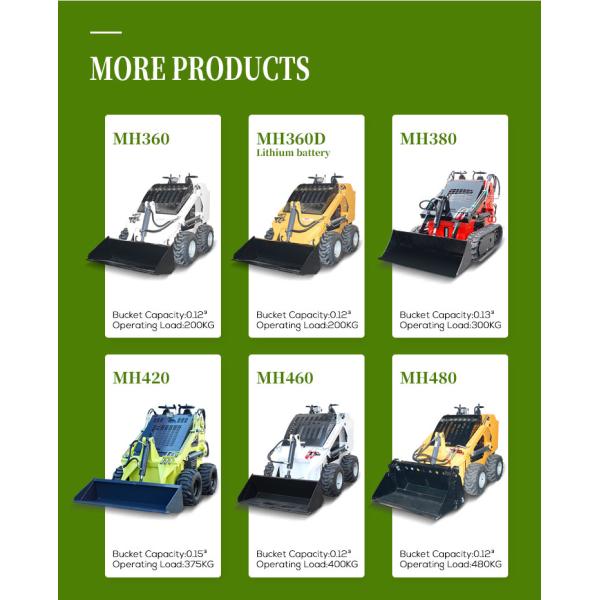Multifunction Agricultural Small Compact Gasoline Wheel Skid Steer Loader Mini Skid Steer Loader Certified Factory