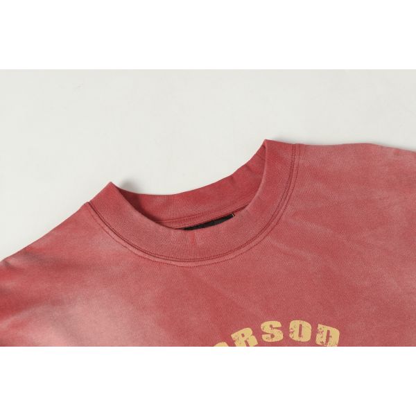 Customized Retro Vintage Gradient 100% Cotton Breathable Short Sleeve Men's Summer Loose Oversized Fit T-Shirt 280g Letter