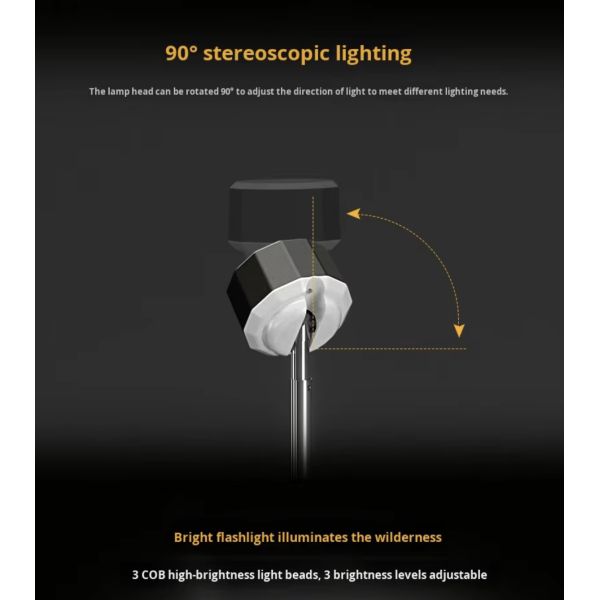 Collapsible LED Outdoor Camping Lantern With Hanging Hook Telescopic Camping Emergency Light