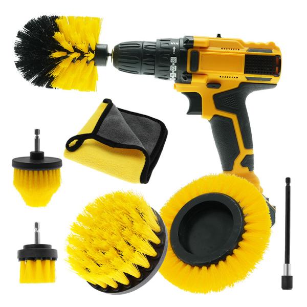 Multifunctional Drill Scrub Brush For Various Surfaces With Quick Change Shaft