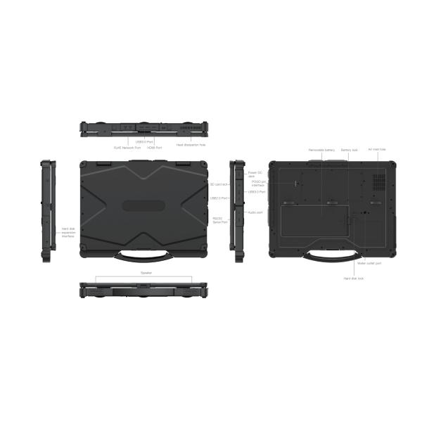 14" 6300mAh Fingerprint Rugged Laptop Computer 8G 256G 2.0MP Camera