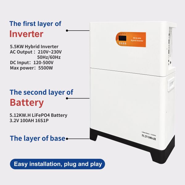 All-in-one vertical stackable solar storage system with 5kWh Lifepo4 lithium batteries for smart and scalable home energy solutions.