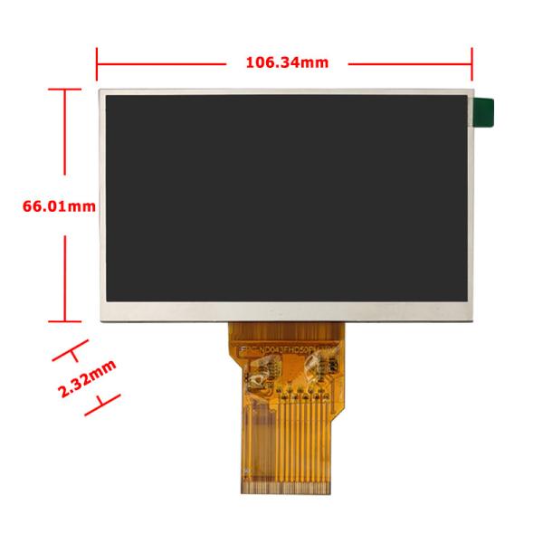 High Brightness 1000nits LVDS TFT LCD Display Screen 4.3 Inch 1920x1080 Resolution