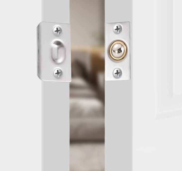 Modern Adjustable Door Stopper Stainless Steel Top Windproof Positioning Bead Invisible Buckle Spring Wood for Room Living Room