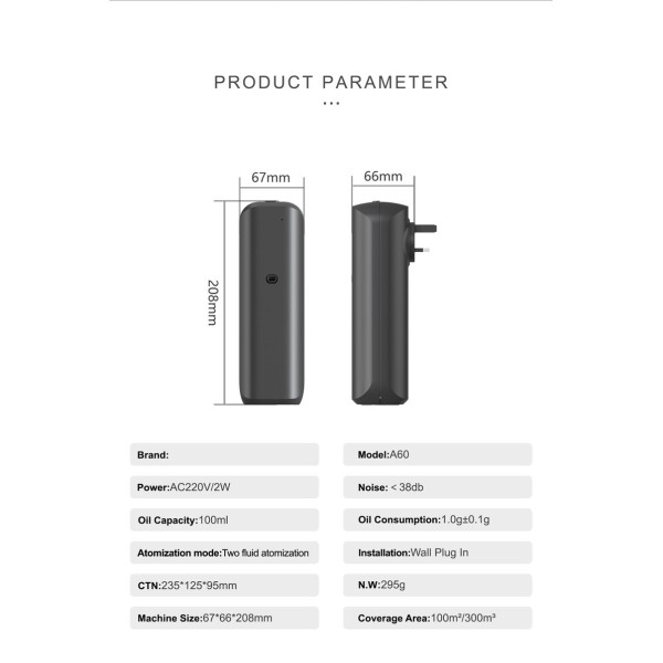 Bluetooth Control Aroma Diffuser with 100ml Oil Capacity and 300CBM Coverage Air Scent Machine