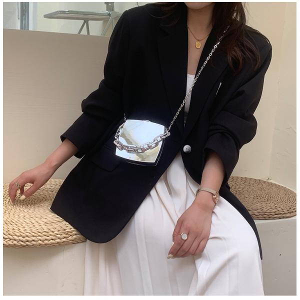 Solid Color Minibook Gold Silver Clutch Purse with Chains Luxury Fancy Evening Bags