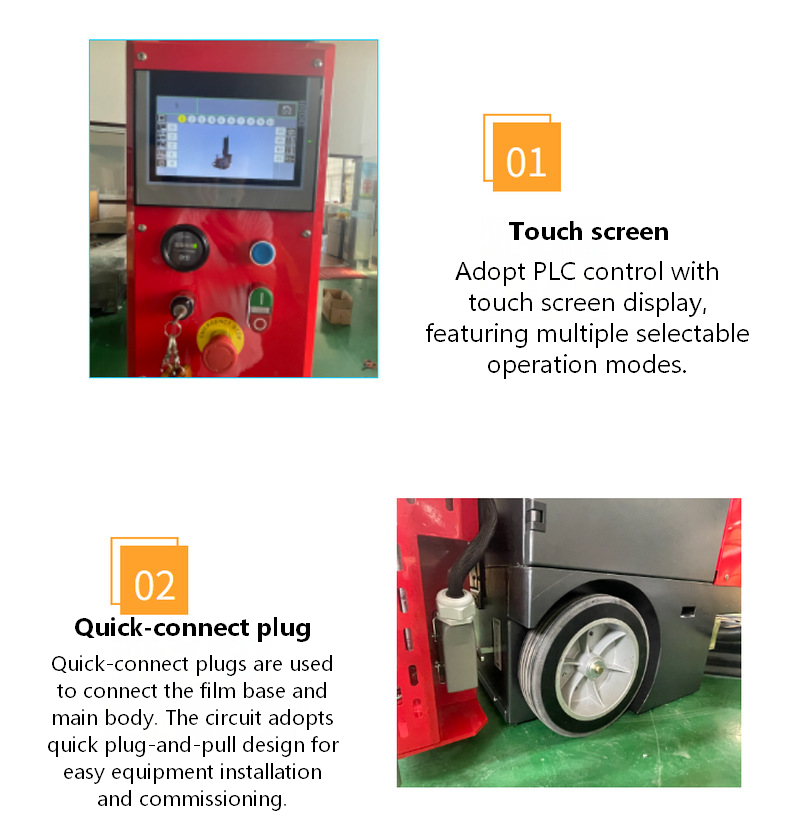 Electric PLC-controlled Auto-induction Self-propelled Intelligent Mobile Stretch Film Pallet Wrapping Machine for Food Beverage