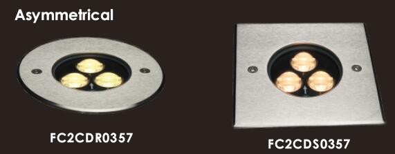 3 * 2W 6W 7W Square Deep Recessed High Power LED Inground Light 450LM