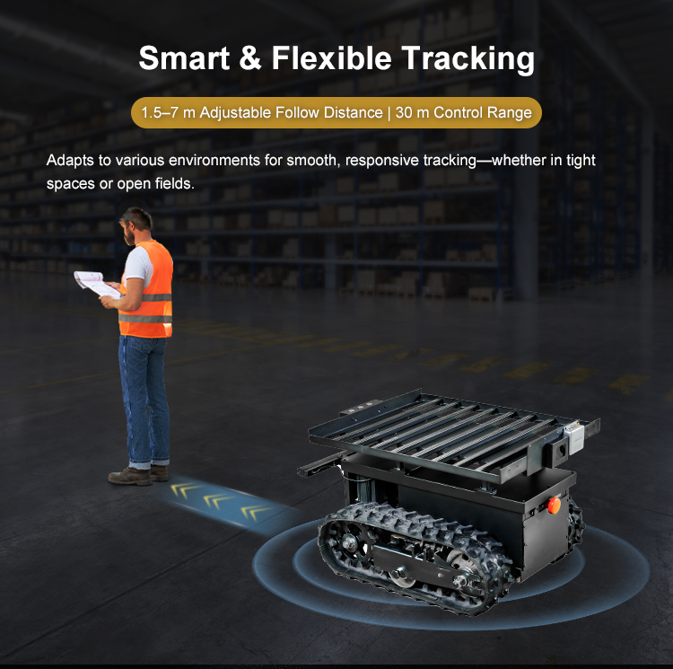 Foxtechrobot FOLO-M200 Outdoor Indoor Mini Track Chassis Automatic Line Following Robot Cart for Marketing Delivery
