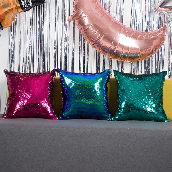 2020 Decorative Cushion Cover Linen Material Modern Printing blank sequin pillowcase for sublimation