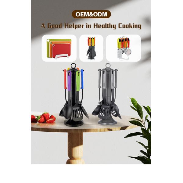 Sustainable Nylon Cooking Utensils Set for Nonstick Home Kitchen Cookware in Any Colors