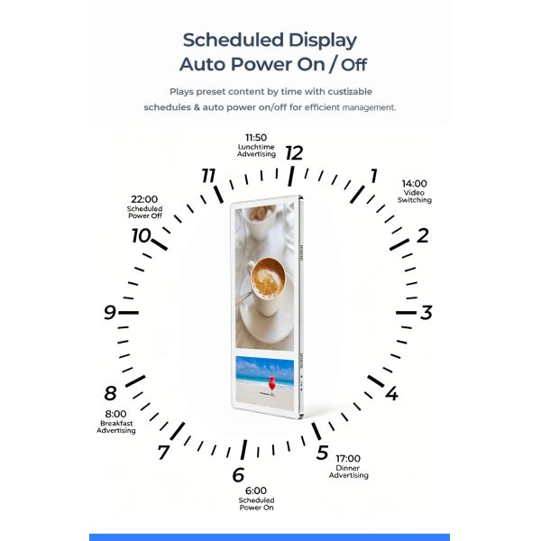 21.5" Elevator Advertising Player Wall Mounted Digital Signage Android WiFi Split Screen LCD Lift Monitor OEM
