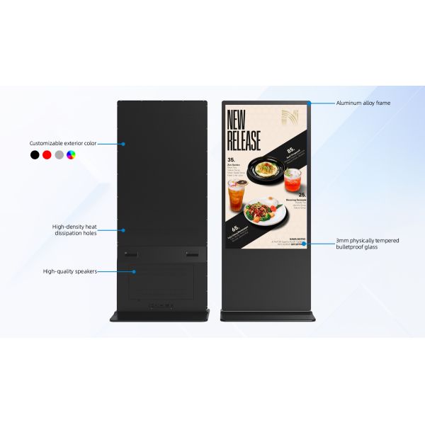 32 Inch Vertical Floor Standing Touch Screen Digital Signage Kiosk Capacitive 4K UHD Android Commercial