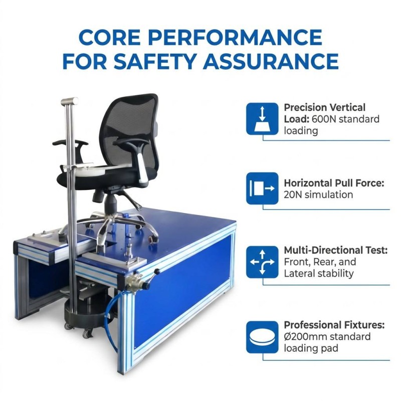 Chair Stability Testing Machine Professional Chair Tilting and Overturning Tester Furniture Lab Stability Testing Equipment
