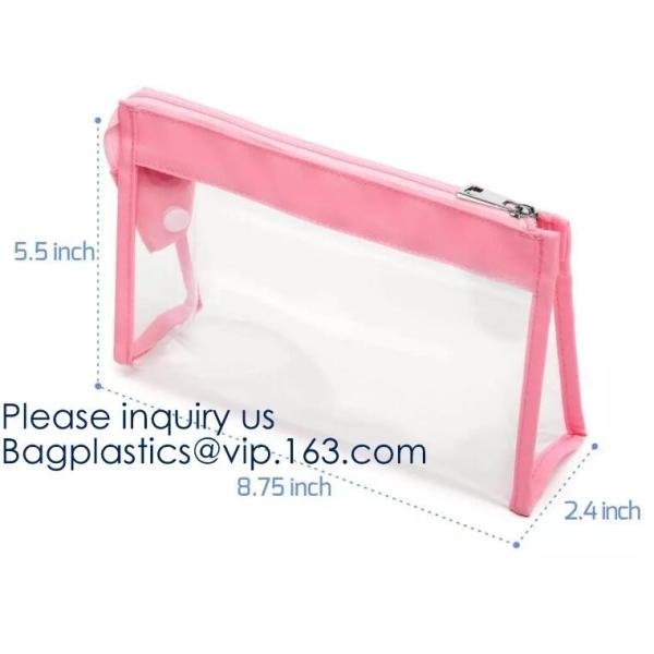 Wholesale Travel Transparent Bag Promotion Gift Cosmetic Bag Clear EVA Makeup Pouch,PVC/EVA cosmetic bag, PVC wine bag,