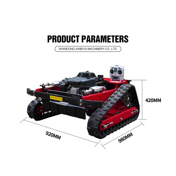 Industrial Gasoline Cordless Remote-Control Track-Type Lawn Mower Intelligent Robot Flail Mower with Core Engine for Garden Care
