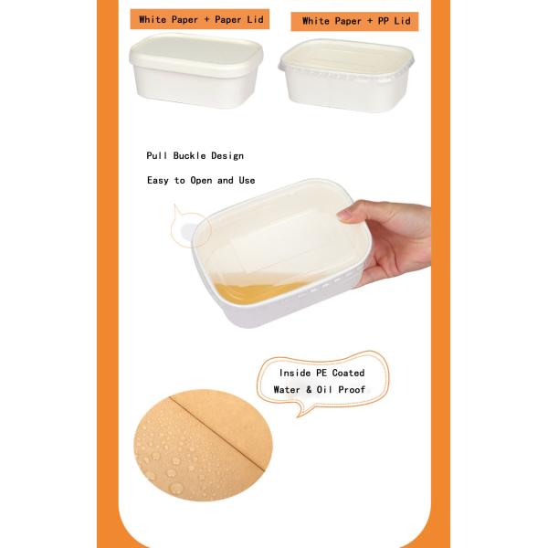 Carton Kraft Paper Bowl Packaging Biodegradable Eco Friendly