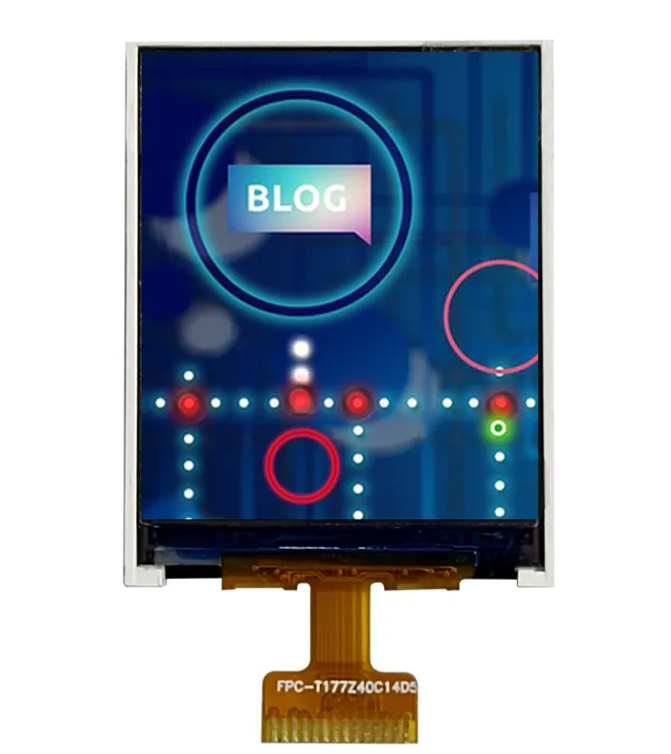 1.77 Inch TFT LCD Screen with 128x160 Resolution SPI Interface and Optional Touch Screen