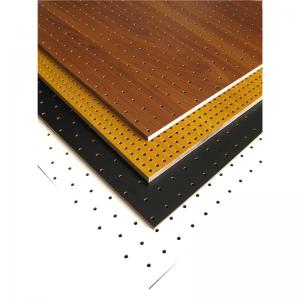 China MDF Perforated Wood Acoustic Panels Auditorium Sound Insulation Wooden Board on sale