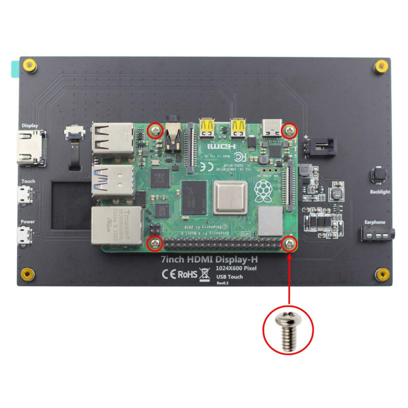 YQX6-7C 1024*600 7 Inch HDMI LCD Display , Raspberry Pi Touch Screen