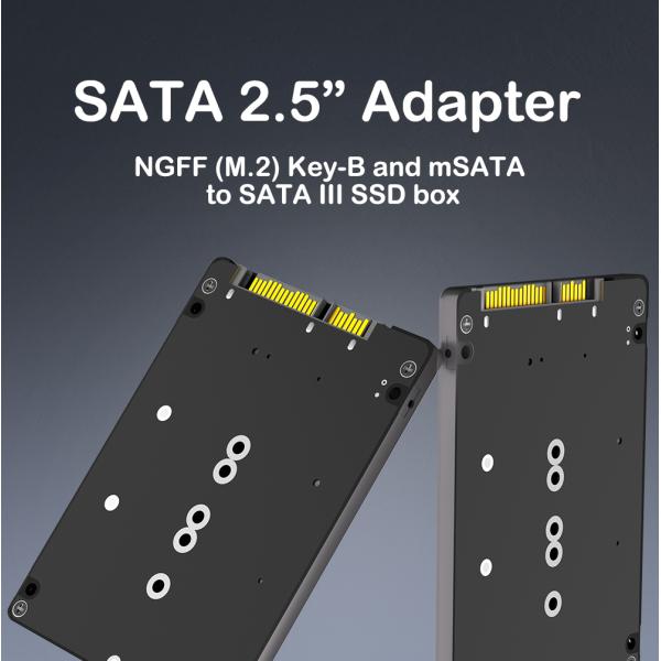 M.2 SSD to 2.5-inch SATA3 Enclosure for NGFF Key-B and mSATA