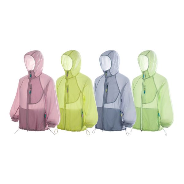 Men UPF50+ Sun Protection Jacket Cloud Weave Hidden Check Fabric Breathable Quick Dry Windproof Hooded Coat Outdoor Beach Surf Travel Lightweight Skin