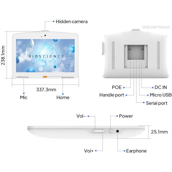 Wall Mount Android Tablet 13 Inch Healthcare 13.3" Capacitive Touch Screen