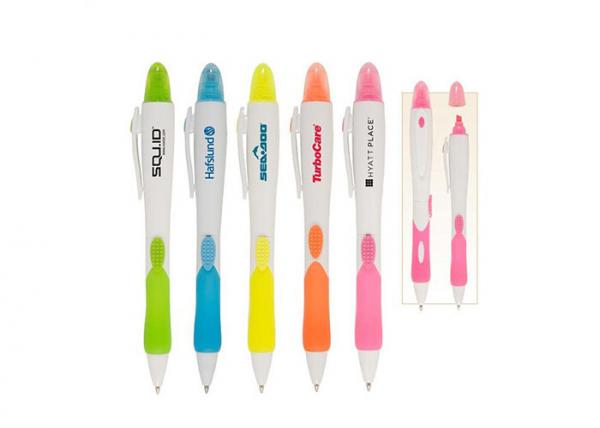 Quality Full Color Personalised Ballpoint Pen Promotional Plastic Pens With Pull Out Banner for sale
