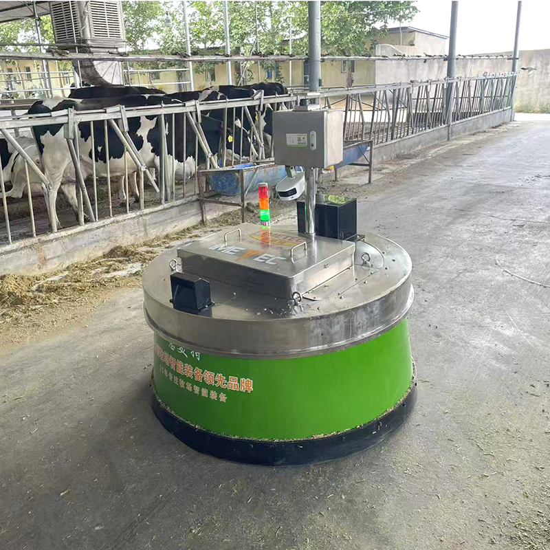 Unmanned Robotic Feed Pushing Robot Self‑mapping Navigation Real Time Camera For Modern Pasture