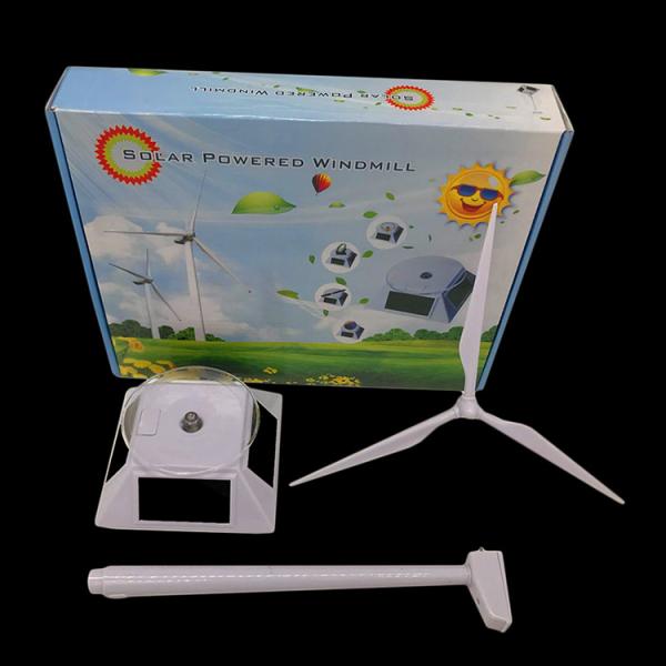Small Home Garden Decorative Wind Turbine Solar Powered Plastic DIY Kids Educational Solar Power Windmill for Sale
