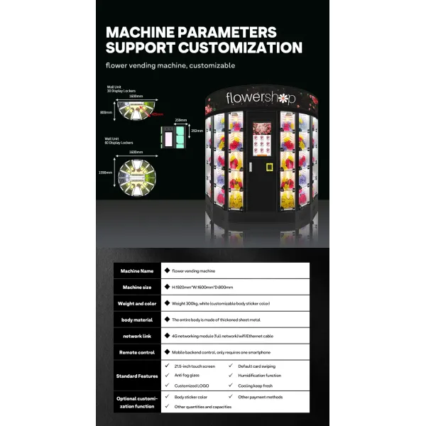 Haloo 14-lattice Customized Logo Flower Vending Machine Gifts Flower Holding Machine With Cooling Function